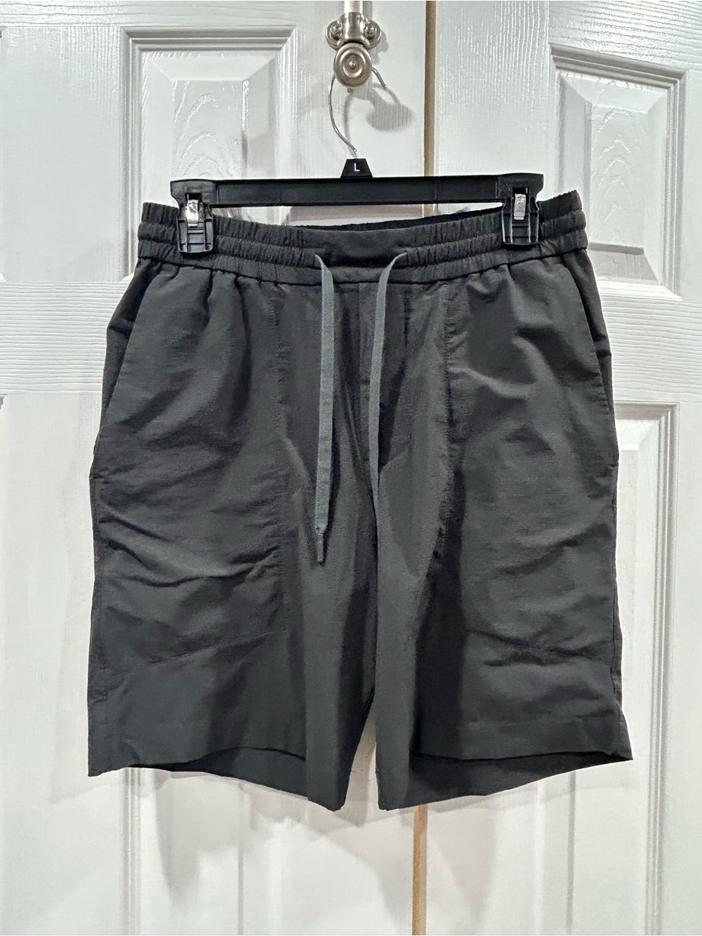 lululemon athletica Men's Dark Gray Flat-Front Drawstring Shorts